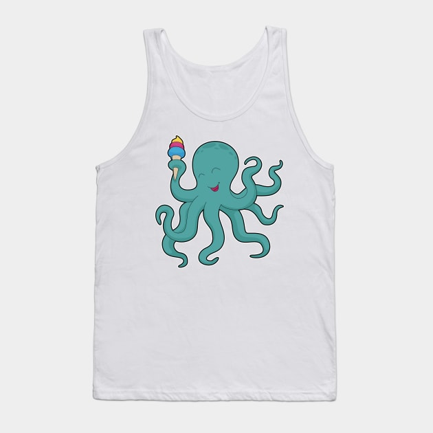 Octopus Waffle ice cream Tank Top by Markus Schnabel